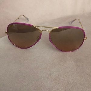 Ray Ban aviators pink and gold frame